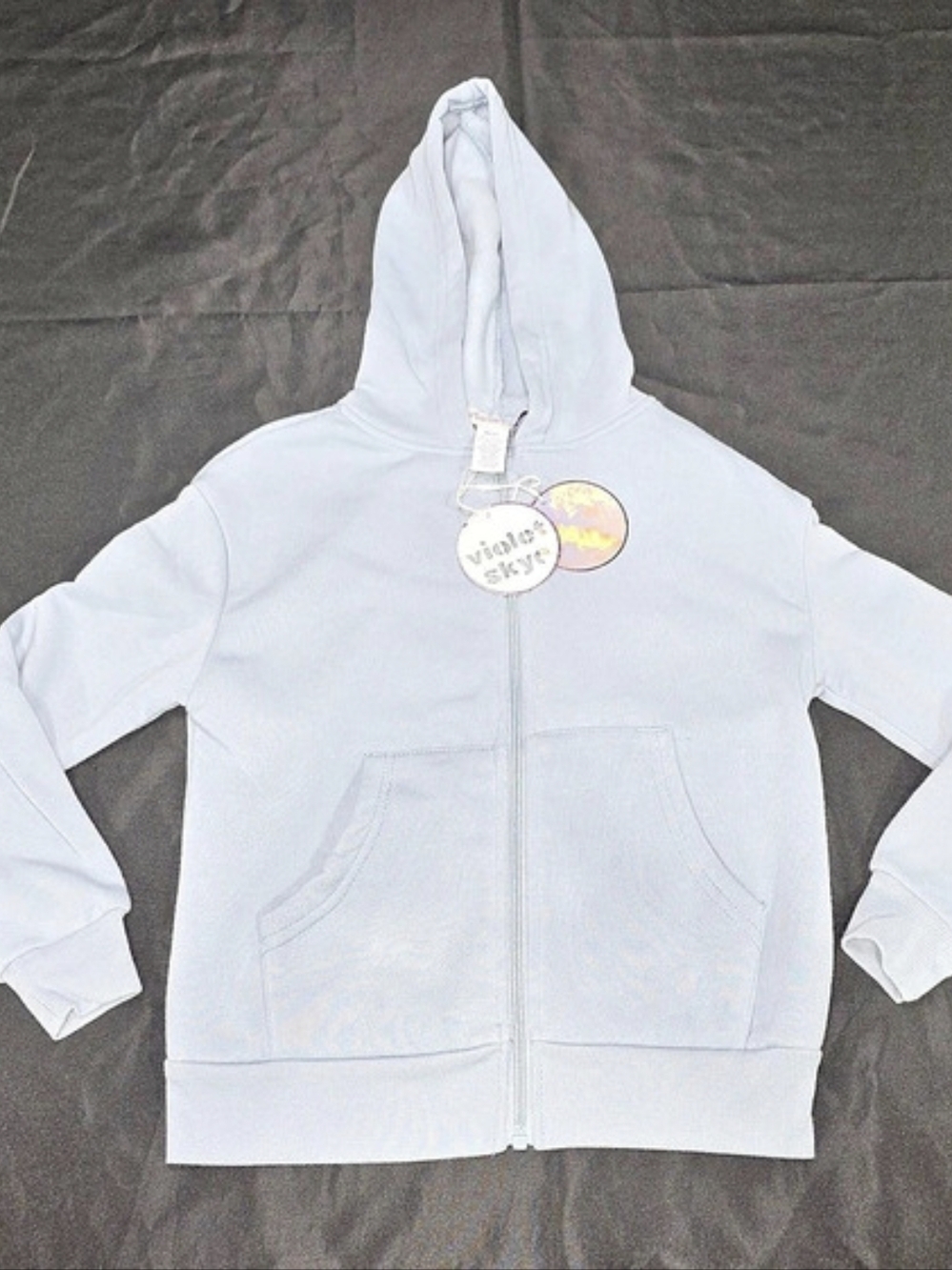 Violet Skye Hoodie Zip-Up Hoodie in Blue Size Medium NWT